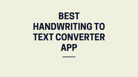 handwriting to text