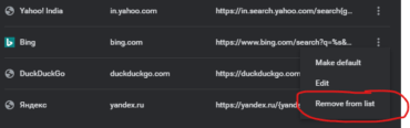 delete Bing from Chrome browser