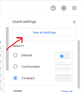 settings in Gmail