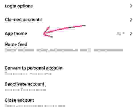 Theme option in Pinterest
